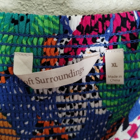 Soft Surroundings Simona Maxi Dress Bright Floral Women's Size XL - Picture 7 of 8